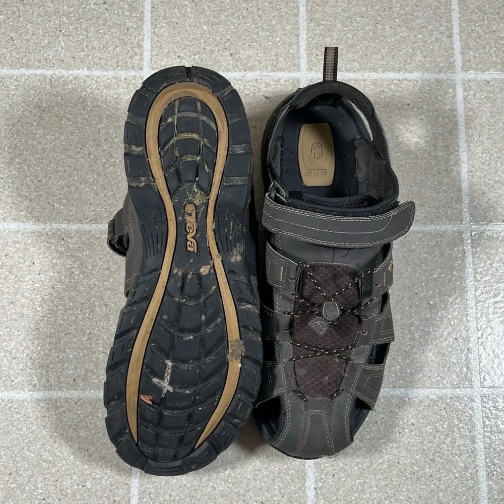 Teva Forebay Sandals Mens 14 Brown Outdoor Fisherman Hiking Adjustable Water